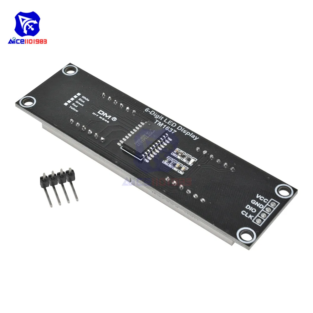 Diymore TM1637 6 Bits 7 segmentos 0,56 pulgadas módulo de pantalla LED Digital interfaz de E/S 5 colores disponibles para Arduino