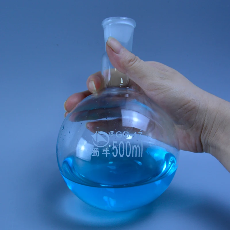 50/100/250/500/1000/2000Ml 24/29 Đĩa Đơn Cổ Tròn-Đáy Bình, đun Sôi Bình Tròn, Cổ Ngắn Tiêu Chuẩn Mặt Đất Miệng