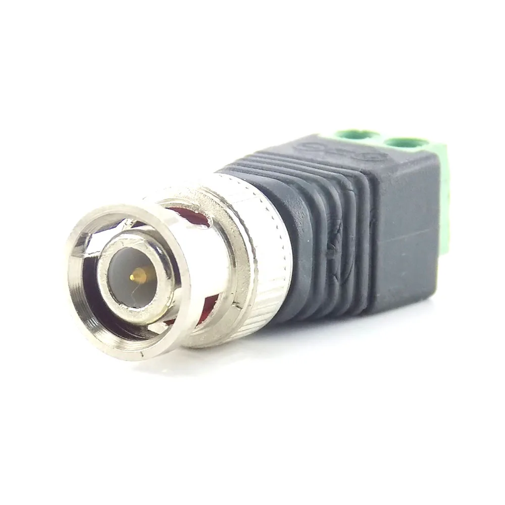 Conector macho DC BNC, accesorios de enchufe de vigilancia, sistema Balun de vídeo, adaptador de seguridad coaxial CAT5 para cámara CCTV, 1/4/10 Uds.