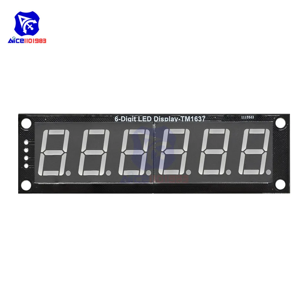 Diymore TM1637 6 Bits 7 segmentos 0,56 pulgadas módulo de pantalla LED Digital interfaz de E/S 5 colores disponibles para Arduino