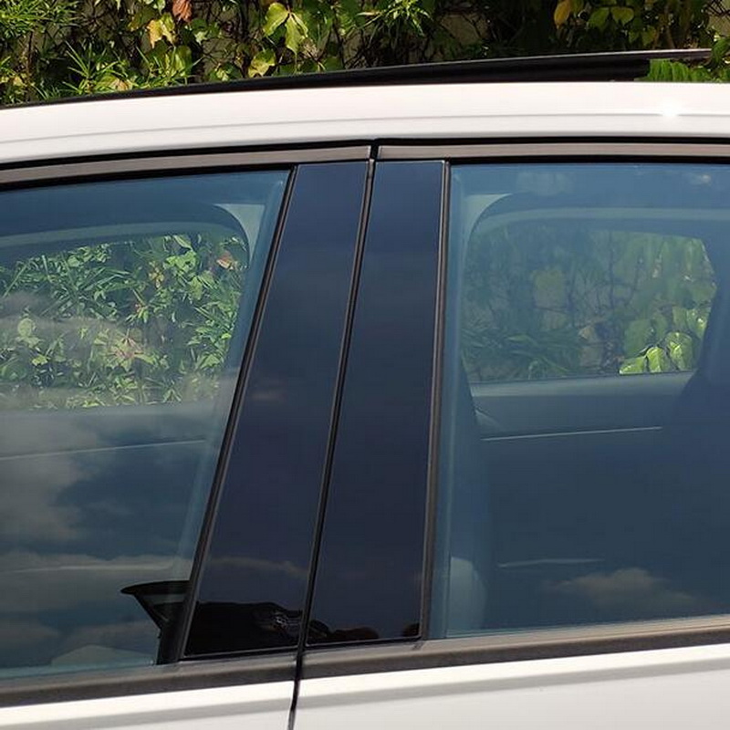 Tonlinker Bên Ngoài Cửa Sổ Sửa Đổi Trụ Cột Tráng Gương Dán Xe Volkswagen POLO 2019 Kiểu Dáng Xe 8 Chiếc Nắp PC Miếng Dán