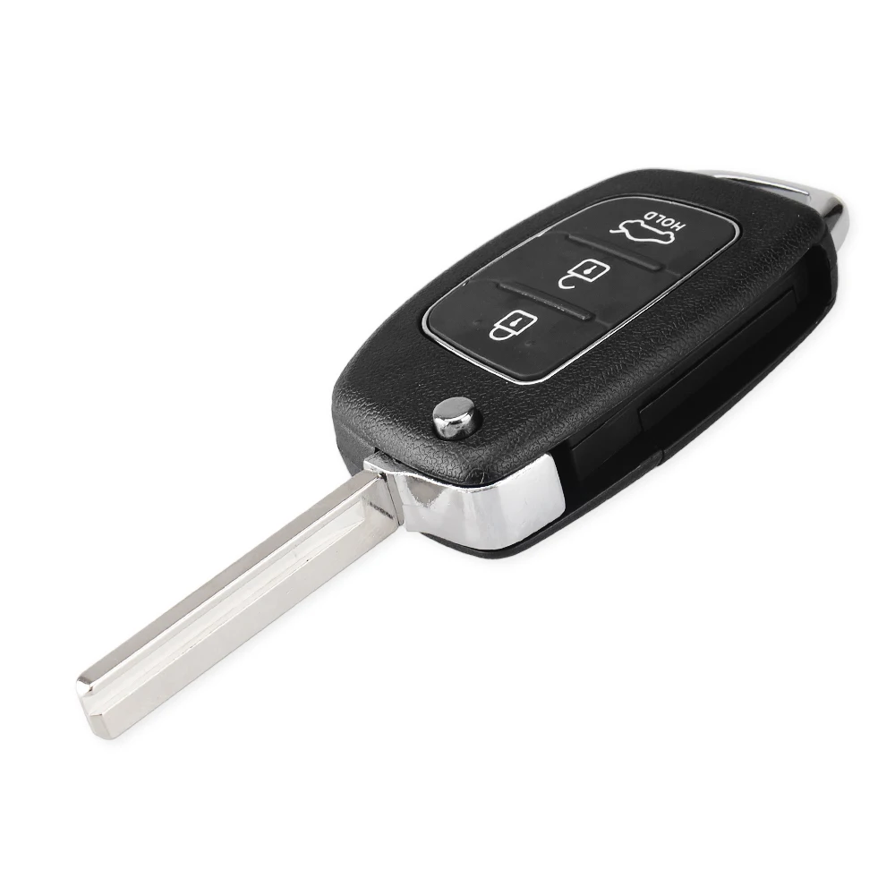 KEYYOU 3 Nút Gập Flip Remote Chìa Khóa Xe Vỏ Chìa Khóa Dành Cho Xe Hyundai Solaris Ix35 Ix45 Loạt Tự Động Khóa Tẩy Trống ốp lưng Fob Uncut