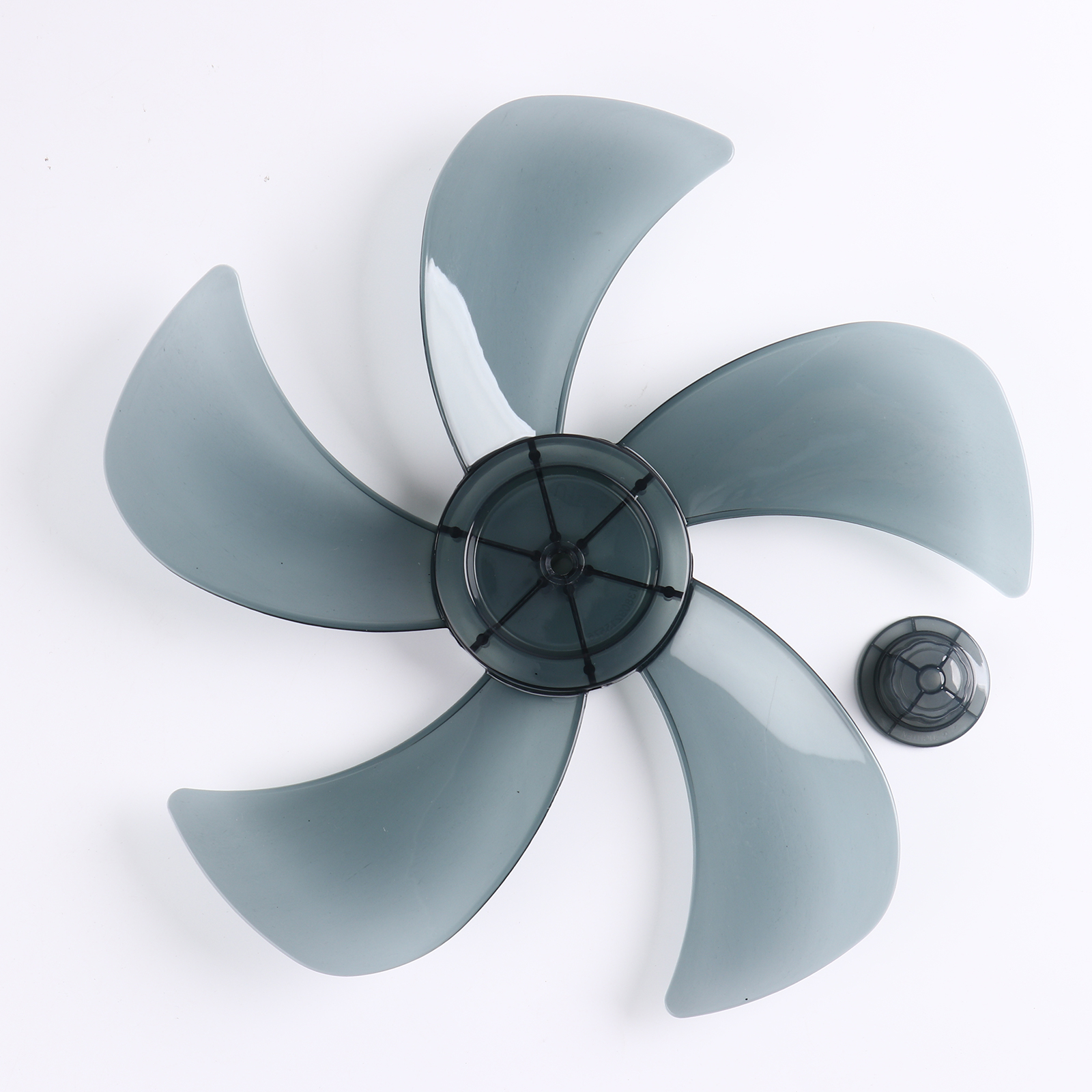 Hoja de ventilador silenciosa para el hogar, impulsor de plástico de 5 hojas con cubierta de tuerca, soporte General, accesorios de ventilación de mesa, 12/14 pulgadas