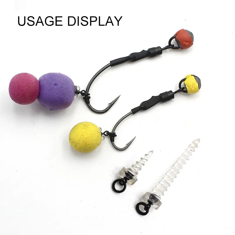 20Pcs Memancing Ikan Mas Micro Hook Cincin Putar Sekrup Aksesoris untuk Memancing Ikan Mas Rolling Putar dengan Cincin untuk D-rig Chod Rig Tackle