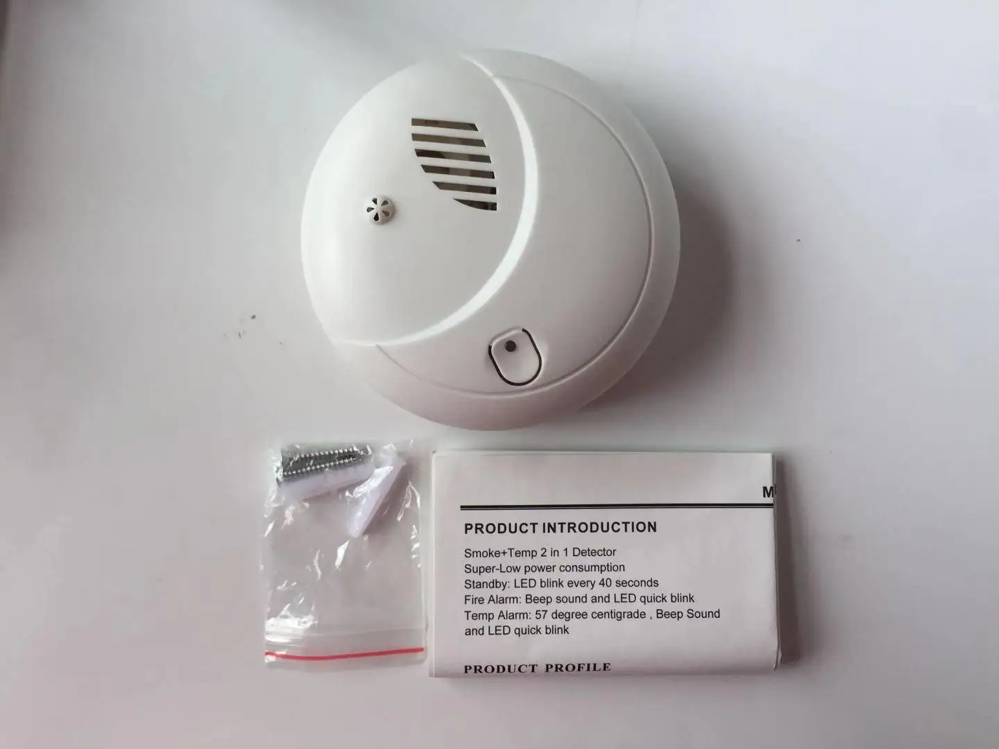 Wireless Smoke and Temperature Detector Fire Alarm Sensor 433MHz EV1527 For Home Smart Home Security Protection