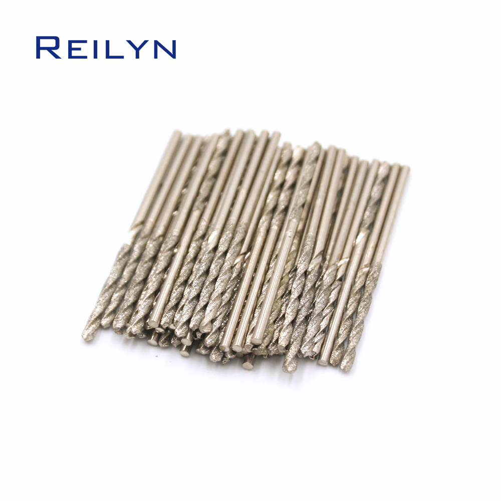 10pc 다이아몬드 트위스트 드릴 옥 유리 마노 드릴링 구멍 그라인딩 비트 그라인딩 바늘 슈퍼 하드 드릴 다이아몬드 에머리 트위스트 드릴