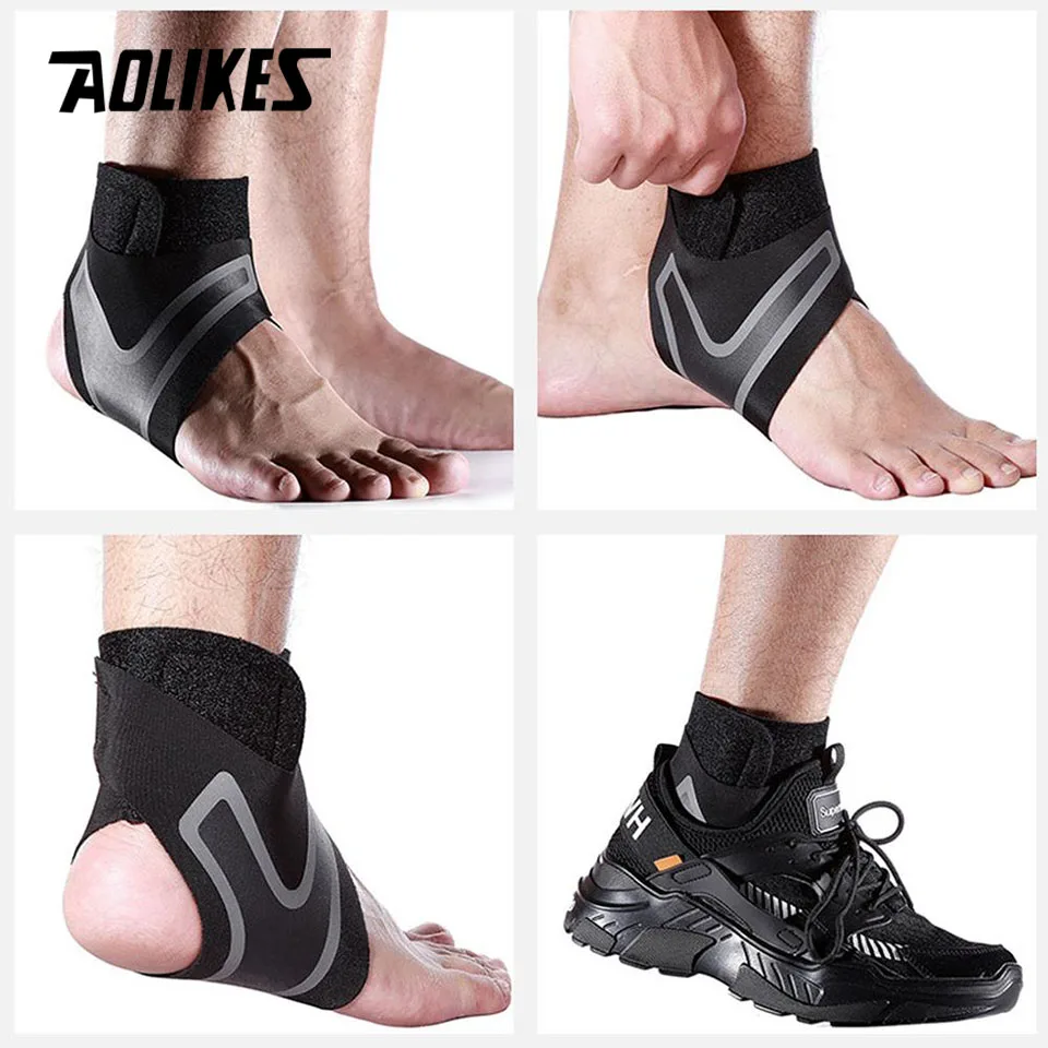 AOLIKES 발목 지지대, 탄력성 무료 조정 보호 발 붕대, 염좌 예방 스포츠 피트니스 가드 밴드