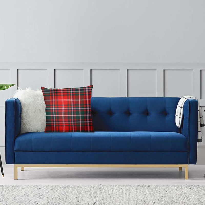 Sarung Bantal Kotak-kotak Modern Tartan Merah Lembut Dekorasi Sarung Bantal Kerajinan Kotak Mode Kustom Penutup Bantal 40X40 Sarung Bantal untuk Sofa