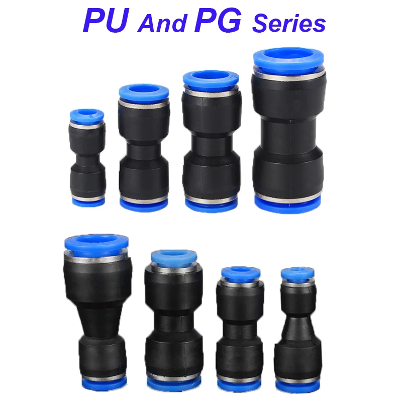 Accesorios neumáticos, conector de plástico PU 4mm 6mm 8mm 10mm para tubo de manguera de aire y agua, conexión rápida de Gas recta