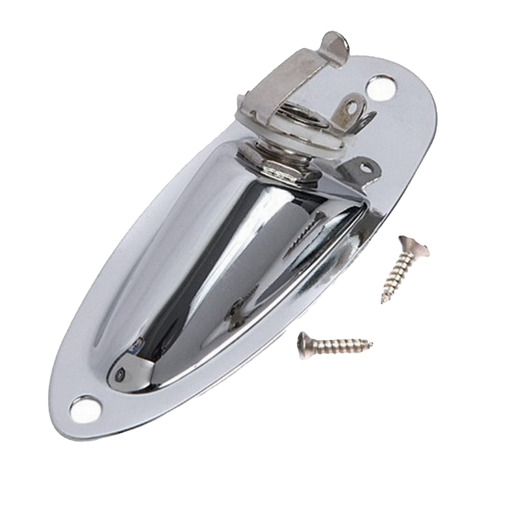 Reemplazo para placa Jack de guitarra eléctrica Strat Stratocaster, Panel de enchufe de conector de Audio en forma de barco de 6,35mm y 1/4"