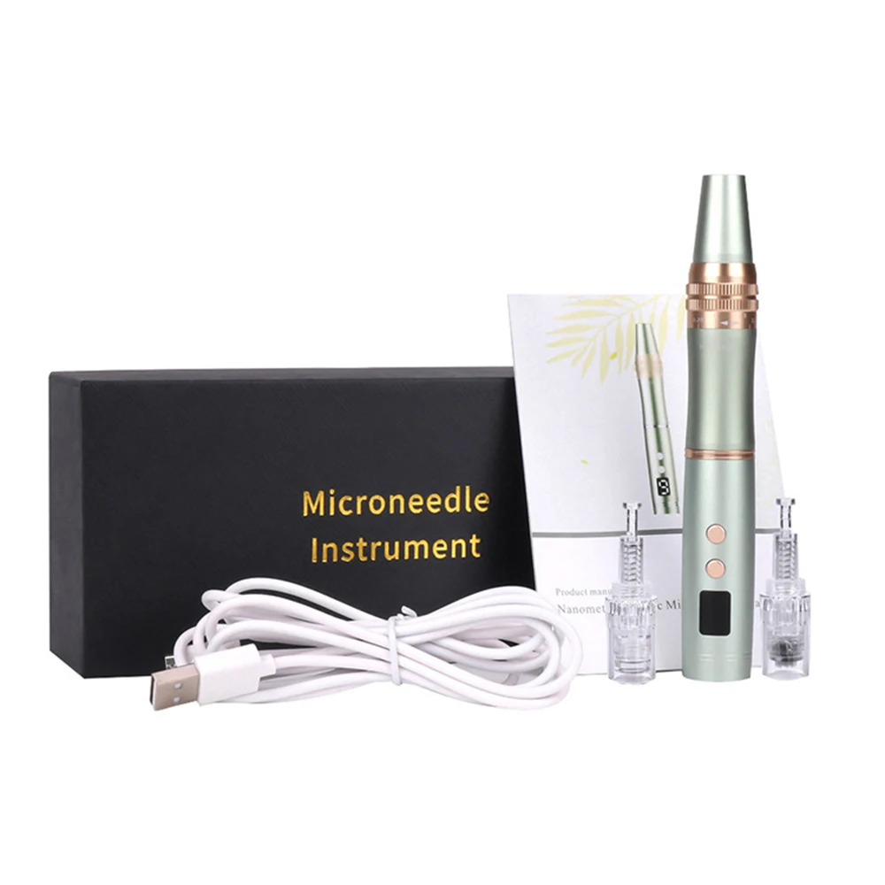6 Tốc Độ 4 Màu Đèn LED Derma Bút Mặt Chăm Sóc Da Tại Nhà Sử Dụng Làm Đẹp Điện Tự Động Microneedling Tem Dr Pen meso Trị Liệu Bộ
