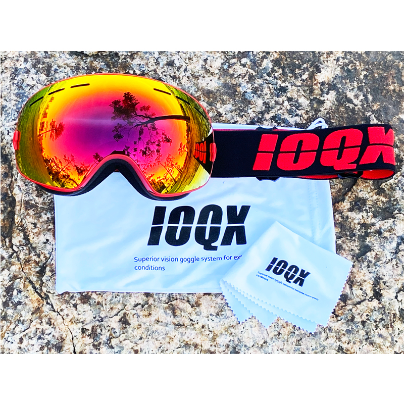 IOQX スキーゴーグル男性防曇スノーボードメガネ UV400 二重層スキーマスクゴーグル女性冬の屋外雪サングラス