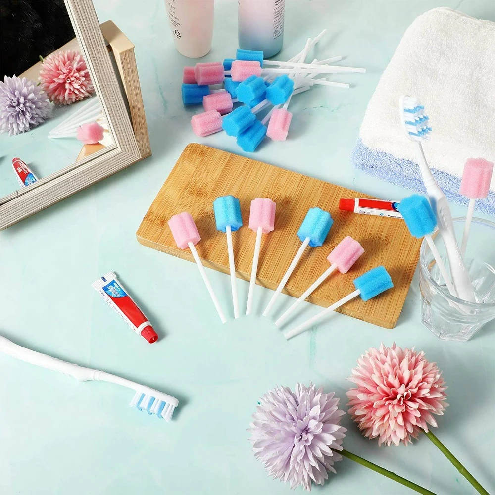 100 Chiếc Dùng Một Lần Chăm Sóc Răng Miệng Bọt Biển Đầm Làm Sạch Răng Miệng Tăm Bông Xốp Tiêu Đờm Bọt Biển Dành Cho Răng Miệng Y Tế Sử Dụng Răng Miệng chăm Sóc