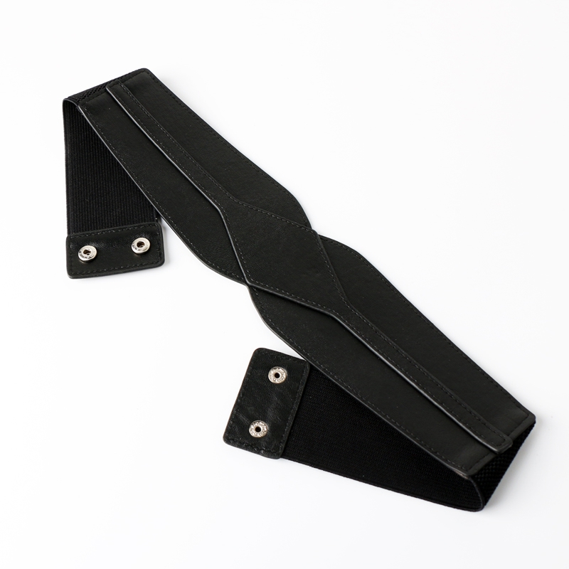 Fajas irregulares negras elásticas superanchas, corsé Sexy, pretinas de cuero PU, sellos de cintura, abrigo para niña, cinturones con personalidad