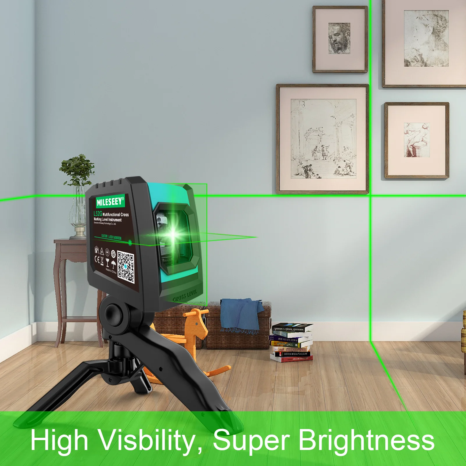 MiLESEEY 2 Dòng Laser L52R L62 360 Laser L6 Nivel Laser Với Pin Và Chân Лазерный Уровень