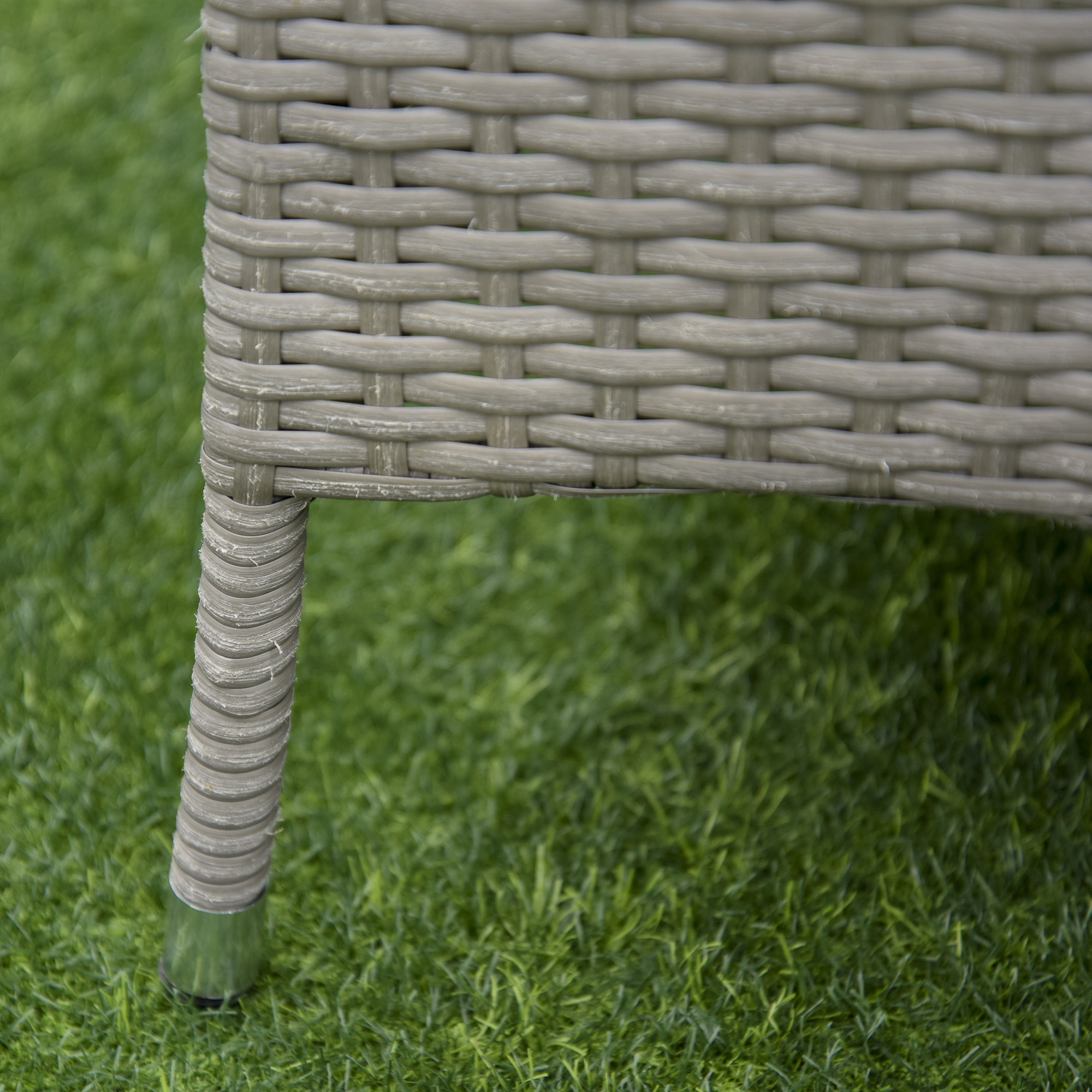 Out sunny Gartenmöbel mit 1 Tisch 2 Stühle mit grauen Kissen