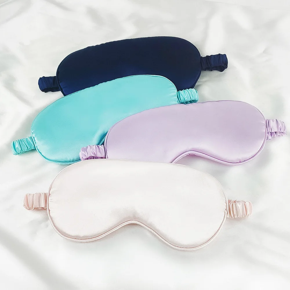 Bắt Chước Lụa Mắt Miếng Dán Che Mắt Ngủ Mặt Nạ Đệm Mắt Du Lịch Thư Giãn Bao Eyeshade Sức Khỏe Ngủ Lá Chắn Mắt Dụng Cụ Chăm Sóc