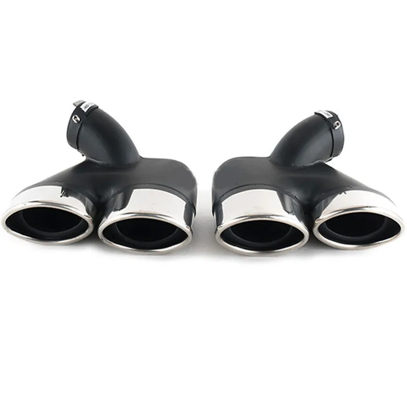 1 Pasang Ujung Knalpot Hitam Suku Cadang Aksesori Mobil untuk Me-RSV B-Enz W211 E240 E260 E280 Sistem Knalpot Ujung Belakang Diffuser Mobil