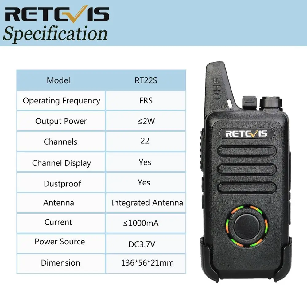 Retevis rt22s Mini Walkie Talkie 10 stücke 2w uhf vox verstecktes Display handliches Zwei-Wege-Funk kommunikator Walkie-Talkies Hotel