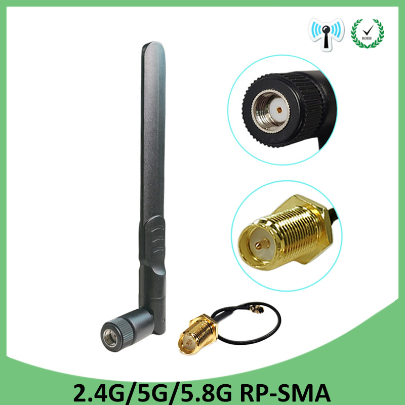 eoth 2,4 g WLAN-Antennen-Router-Antenne 2,4 GHz 5,8 GHz IOT 8 dBi Antenne RP-SMA SMA-Stecker Dualband 2,4 G 5,8 G 21 cm Pigtal
