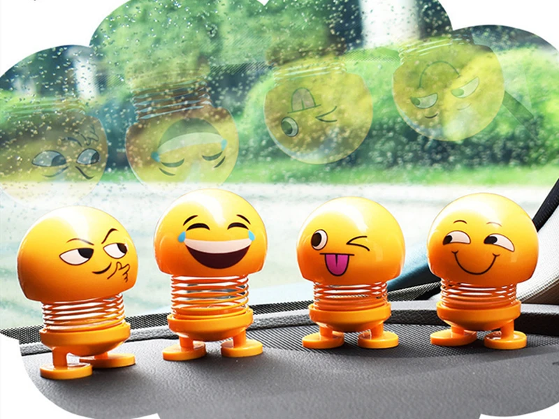 เครื่องประดับ Bobble หัว Nod ตุ๊กตาน่ารักการ์ตูนตลกแดชบอร์ดตกแต่ง Facial Expression รถอุปกรณ์เสริมภายใน