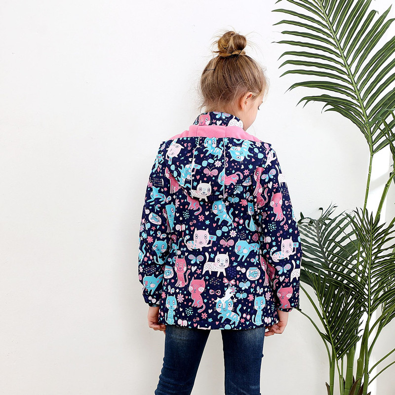 Jaket Anak Anak Musim Semi Musim Gugur Baru Jaket Tahan Air Tahan Angin Bayi Perempuan Mantel Reflektif Jaket Bulu Kutub Bagian Dalam Dua Dek