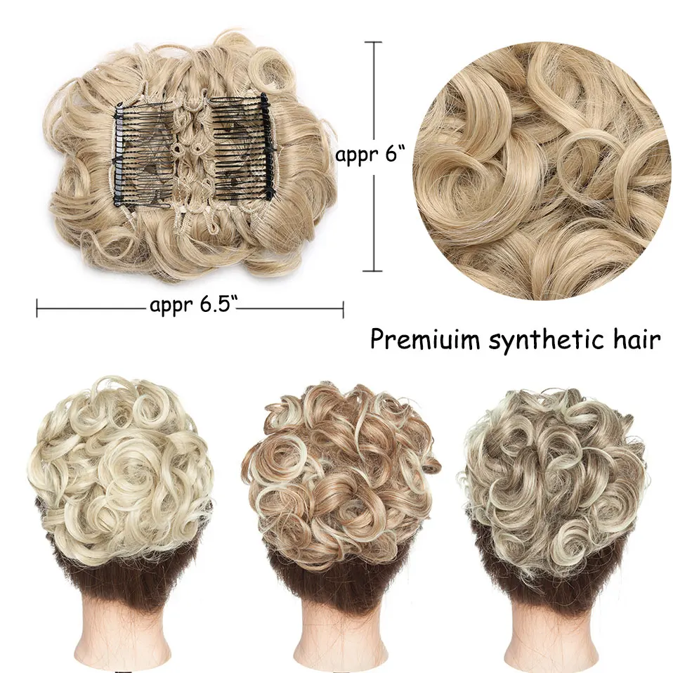 S-Noilite Tổng Hợp Lược Lớn Kẹp Trong Xoăn Tóc Chignon Tóc Miếng Nữ Updo Bao Kẹp Tóc Cài Tóc Đẹp bun