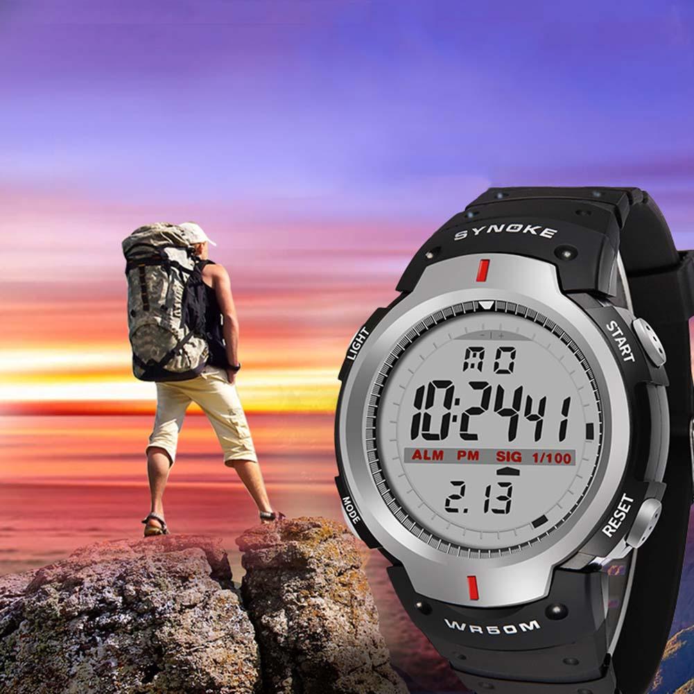 Reloj de pulsera Digital para hombre, cronógrafo luminoso con alarma y fecha, esfera grande, ideal para deportes al aire libre, a la moda