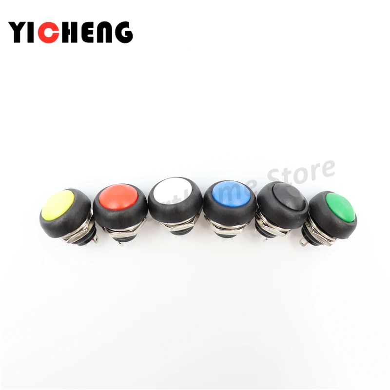 6 pz PBS-33B interruttore a pulsante 12MM piccolo interruttore di ripristino automatico impermeabile rotondo interruttore di ripristino senza blocco di alimentazione sferico