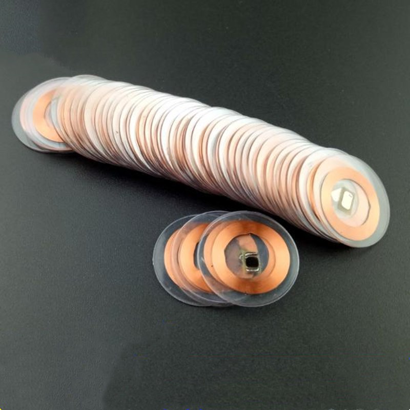125KHz ID T5577 Beschreibbare Wiederbeschreibbare Kupferspule Transparente Münzkarten-Schlüsselanhänger RFID Proximity EM4305 Zugangskontroll-Tag-Zubehör