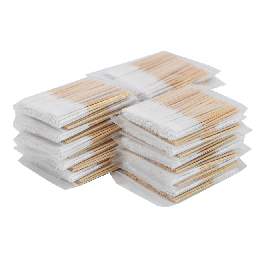 1 saco 60 pçs bambu algodão vara cotonetes botões com cabeça de algodão longa para sobrancelha lábios eyeline tatuagem permanente maquiagem cosméticos