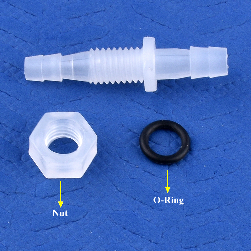 5 ~ 200 Chiếc M6 ~ M10 Đến 3 ~ 8Mm PP Chùa Trực Tiếp Kết Nối Lục Giác Hạt O-vòng Bể Cá Bơm Không Khí Adapter Tưới Vườn Vòi Khớp