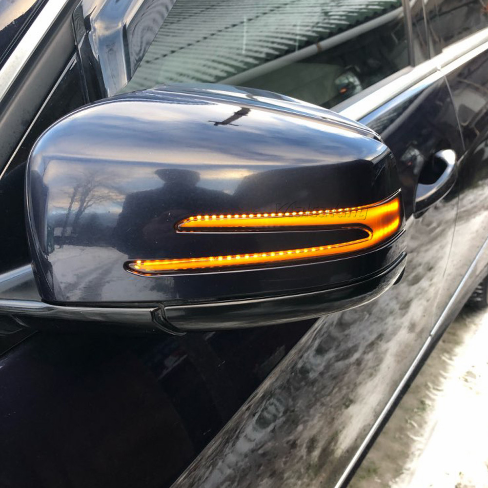 2 pçs sinal de volta dinâmico led luz indicador espelho lateral para mercedes benz w204 cla a b c e s gla glk cls classe w176 w212