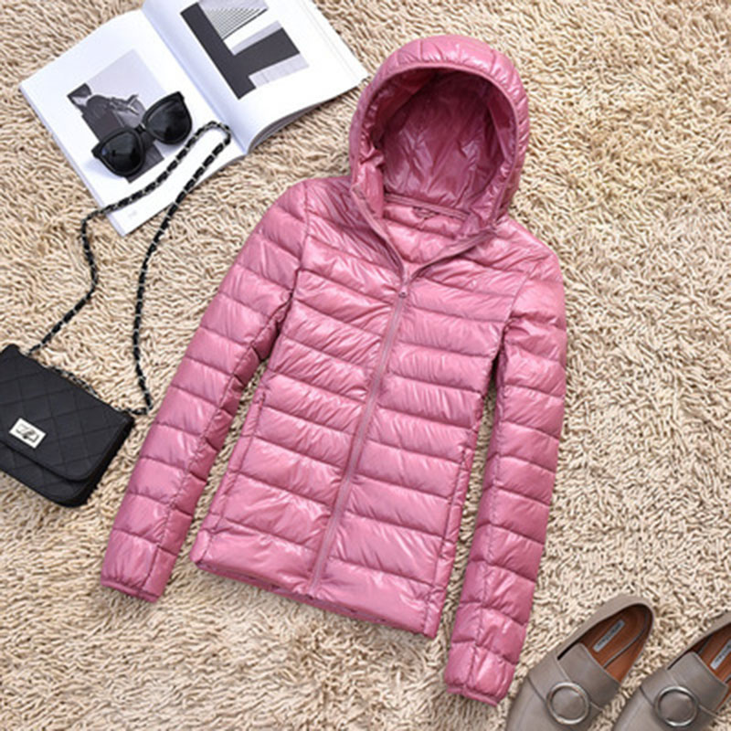 Lente Herfst Vrouwen Ultralicht Dun Donsjack Witte Eend Down Capuchon Jassen Warme Winterjas Parka Vrouwelijke Draagbare Bovenkleding