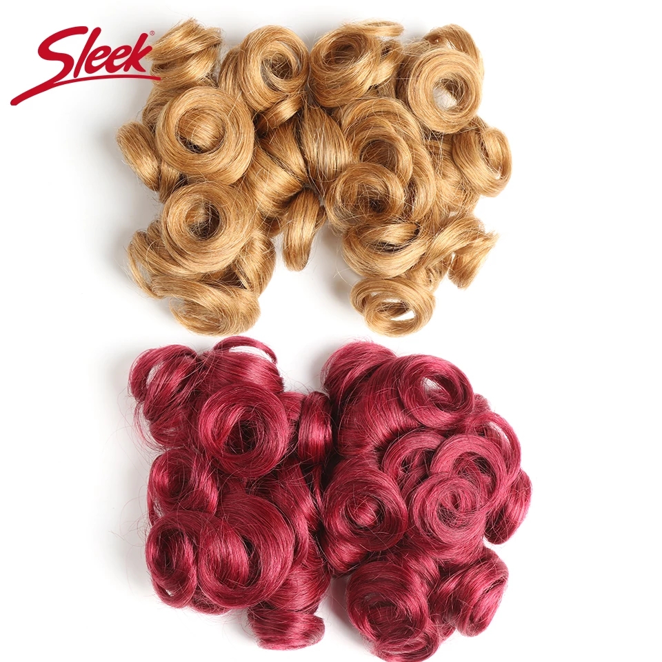 บราซิล Curly เส้นผมมนุษย์สีบลอนด์27 #30 #33 # สีแดง Burg Double Drawn Narural Remy สีน้ำตาล P4/30ชุด3Pcs Lot