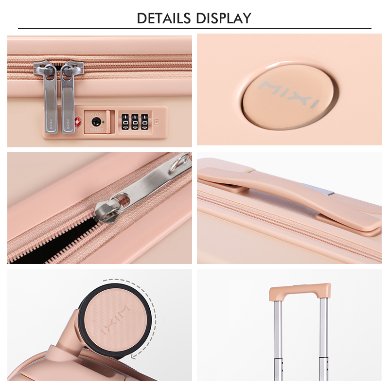 Mixi กระเป๋าเดินทางขนาด16นิ้วสำหรับผู้ชายกระเป๋าเดินทางล้อลากสปินเนอร์สำหรับผู้หญิง34L น้ำหนักเบา100% ชิ้น