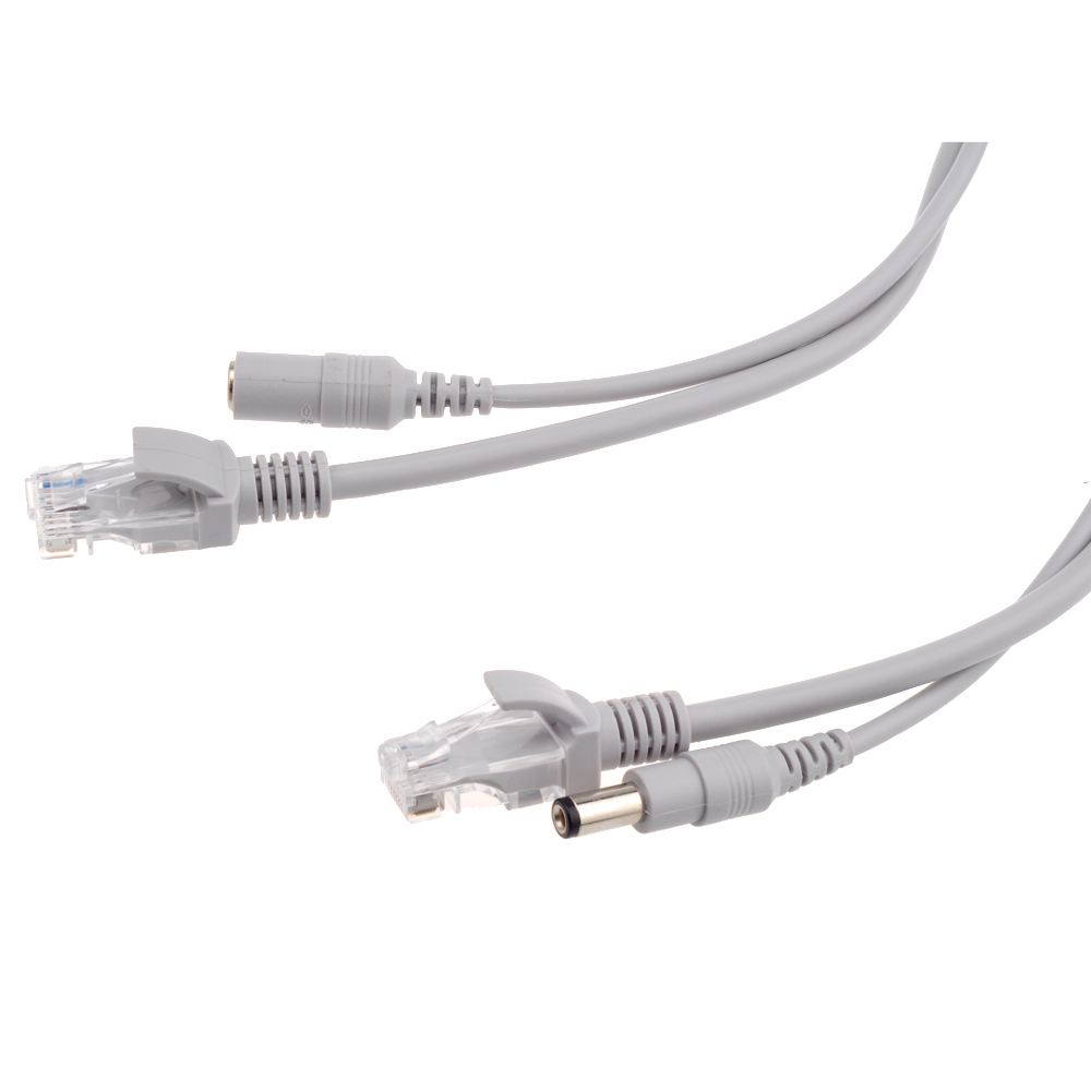 Cable Ethernet CCTV RJ45 + conector de alimentación CC, Cable LAN de red Cat5 para cámaras IP, sistema NVR, 5M/10M/20M/30M