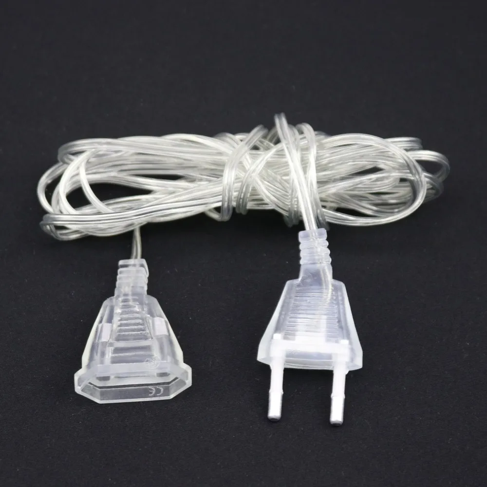 Thương Hiệu Mới 5M Cắm Dây Nối Dài EU/Mỹ Cắm Cho Đèn LED Giáng Sinh Nhẹ Phần Mở Rộng Chuỗi Dây Chuyền DỰ TIỆC CƯỚI chiếu Sáng Trang Trí