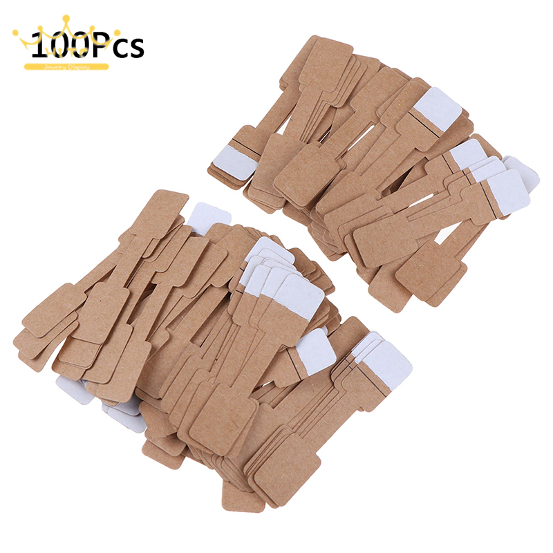 50/100 Stück quadratische leere Preisschilder Halskette Ring Etiketten Papieraufkleber Papier Schmuck Display Karte Etiketten Hangtag
