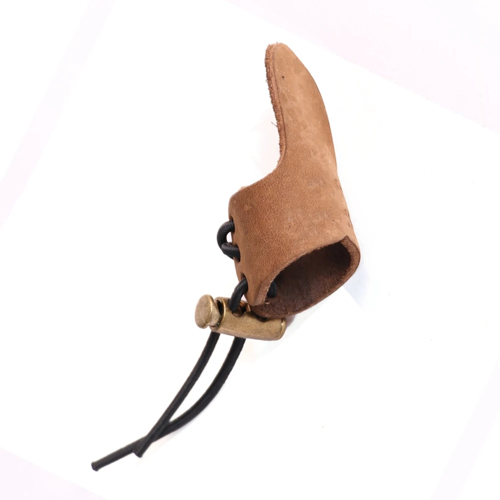 Finger Tip Protector Adjustable Hunting Imitation Cowhide Thumb Finger Guard Archery Pull Arrow Broadheads Shooting Glove
