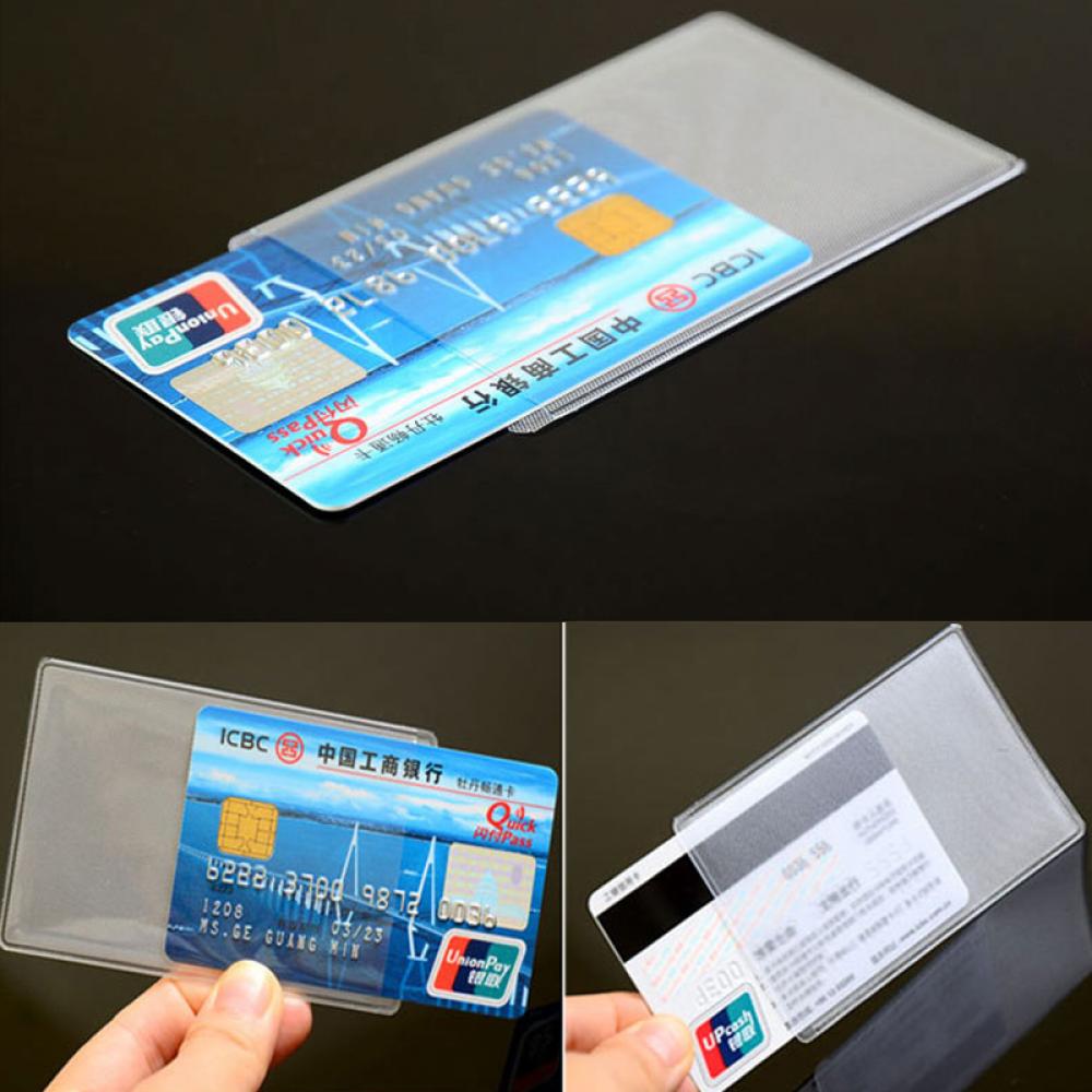 Funda transparente de PVC para tarjeta de crédito, protector de tarjeta de identificación, 10 piezas