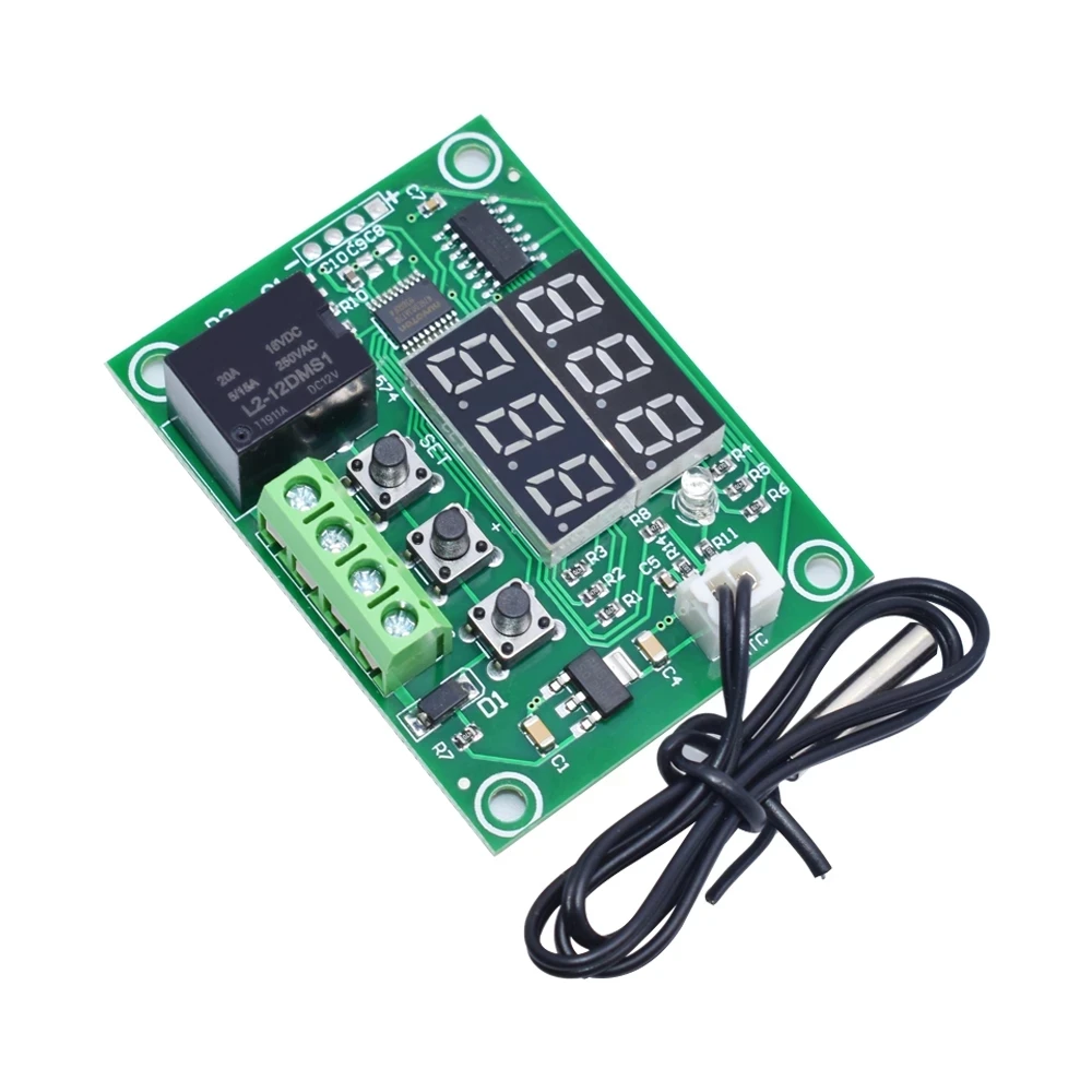 Termostato digital de control de temperatura, placa de interruptor, caja W1209, 50-100CM, azul/rojo, cc 12V