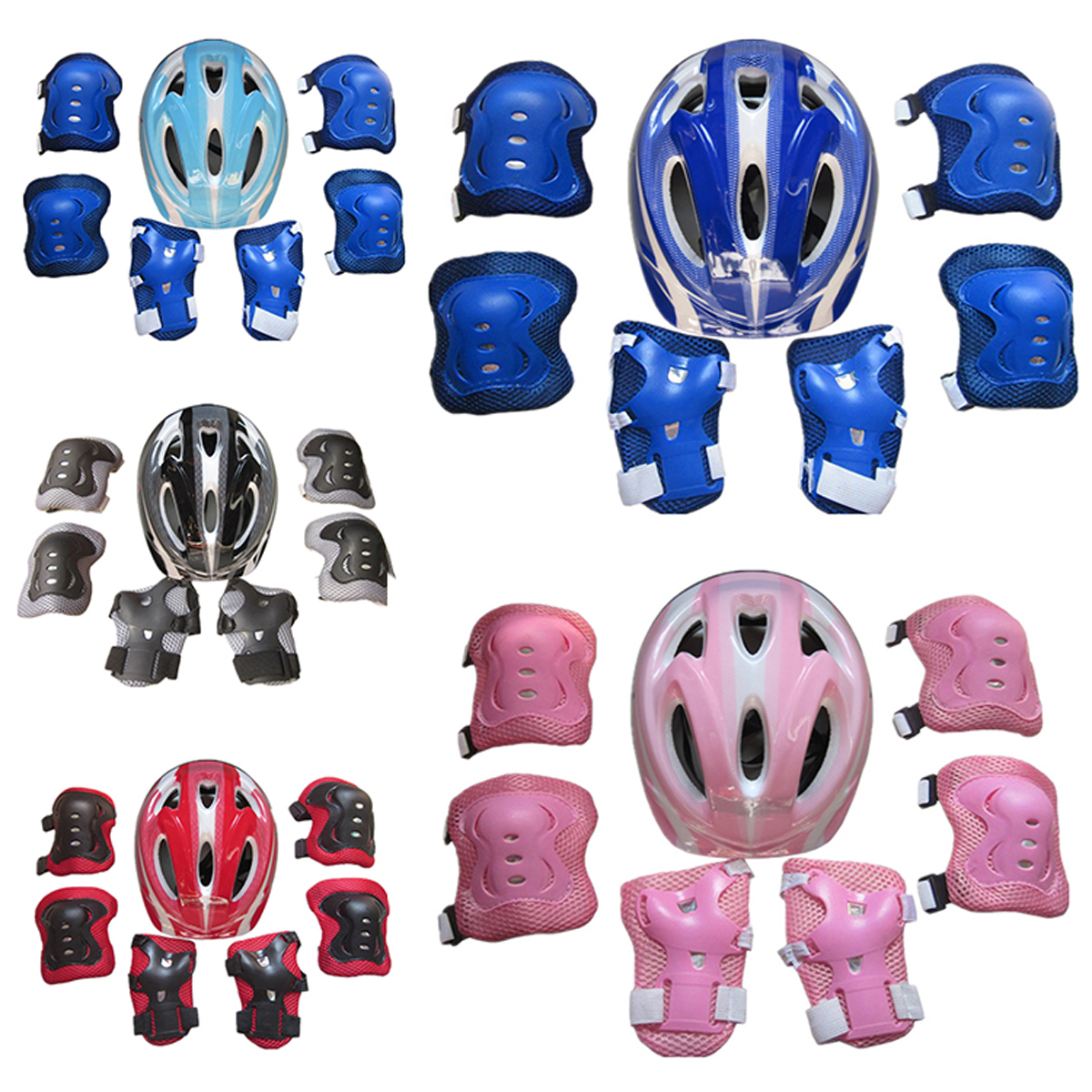 7 Teile/satz Kinder Junge Mädchen Sicherheit Helm Knie Ellenbogen Pad Sets Kinder Radfahren Skate Fahrrad Helm Schutz Sicherheit Schutz