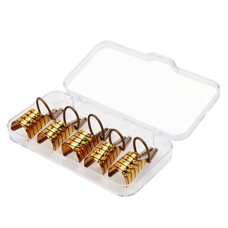 5pcs a Box Reusable Nails Form Acrylic French Nail Art Tips Polish UV Gel Extension Sticker Foils Guide Forms Tool