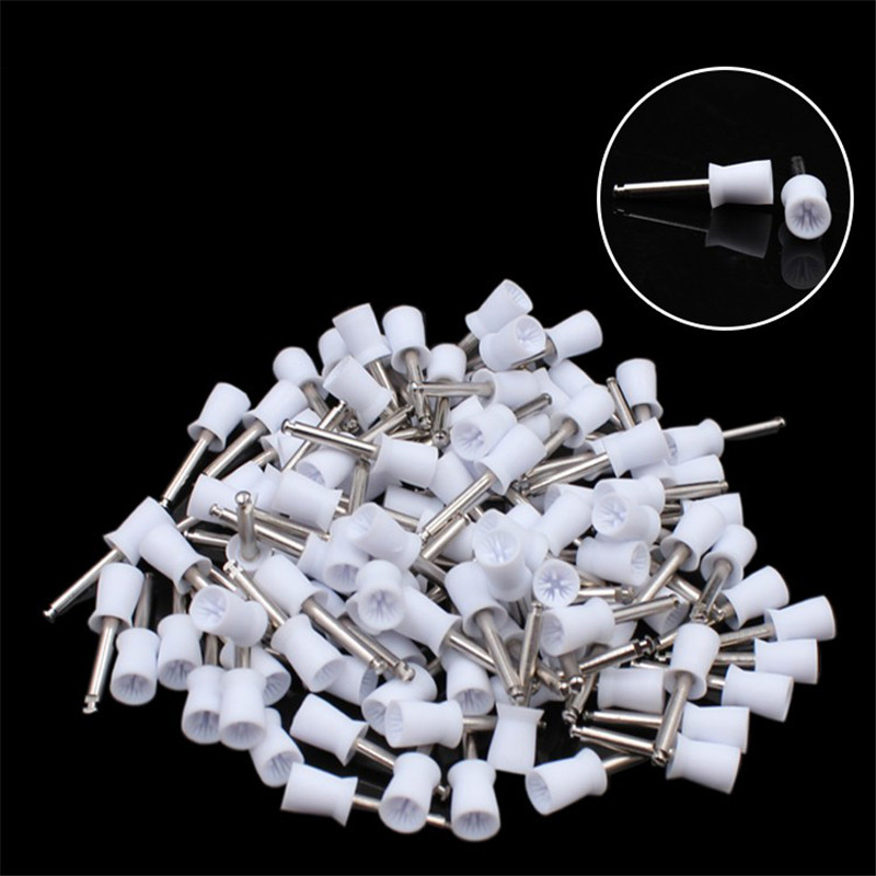 100pcs ทันตกรรมถ้วยขัดฟันภาษาโปลิชคําที่มีสีสันแปรงยางขัด Prophy สําหรับ Low Speed Handpiece