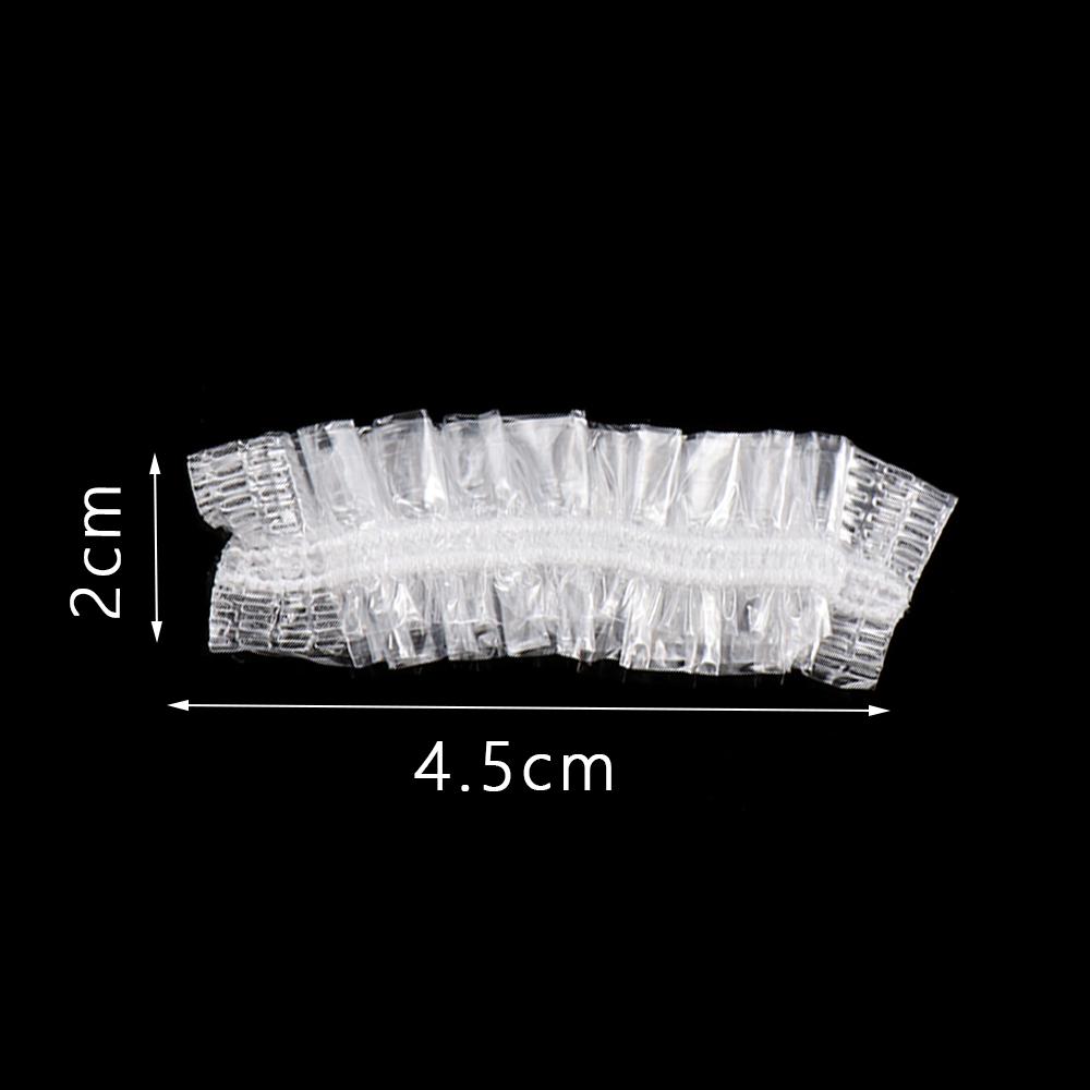 100Pcs Transparent Disposable Ear Cover Waterproof One-off Earmuffs Ear Protector Caps Plastic Bag Bath Shower Hair Dyeing Tool