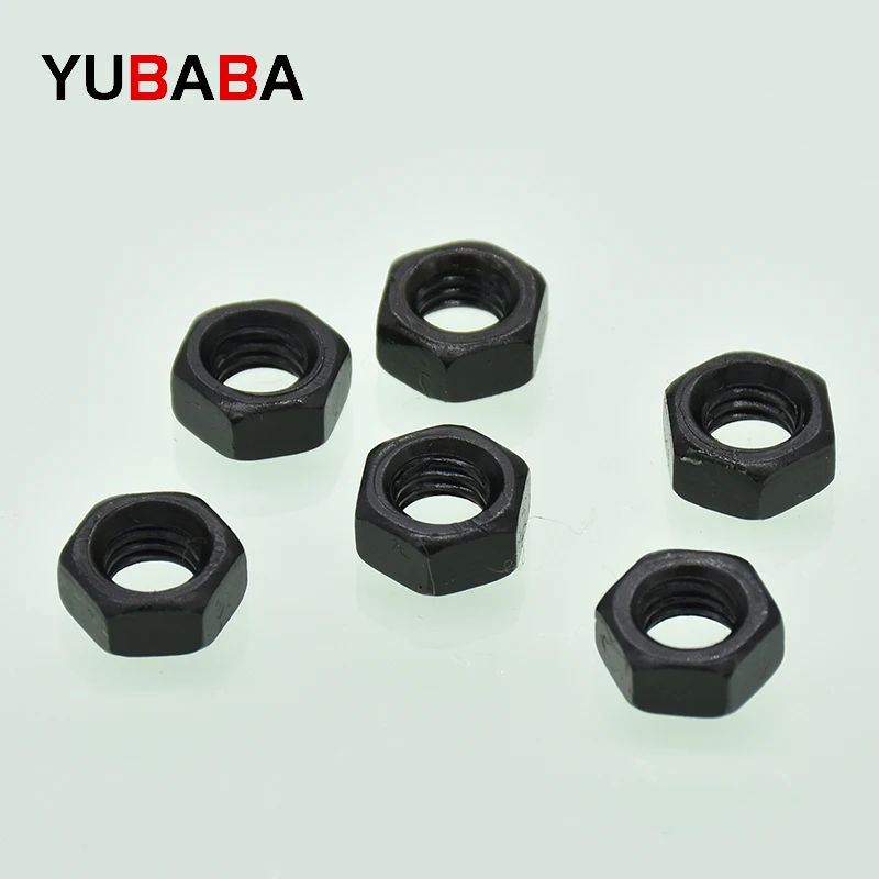 Lục Giác Loại Hạt M2 M2.5 M3 M4 M5 M6 M8 M10 M12 M14 M16 Đen Cao Cấp 8.8 Thép Carbon Lục Giác Đai Ốc GB6170