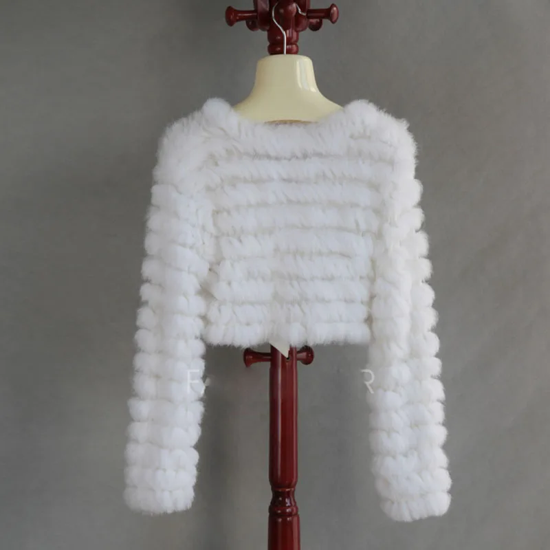2023 Herbst echtes Kaninchen fell Strick mantel Langarm V-Ausschnitt Casuall Echtpelz Outwear offener Stich passende Kleider Herbst mantel