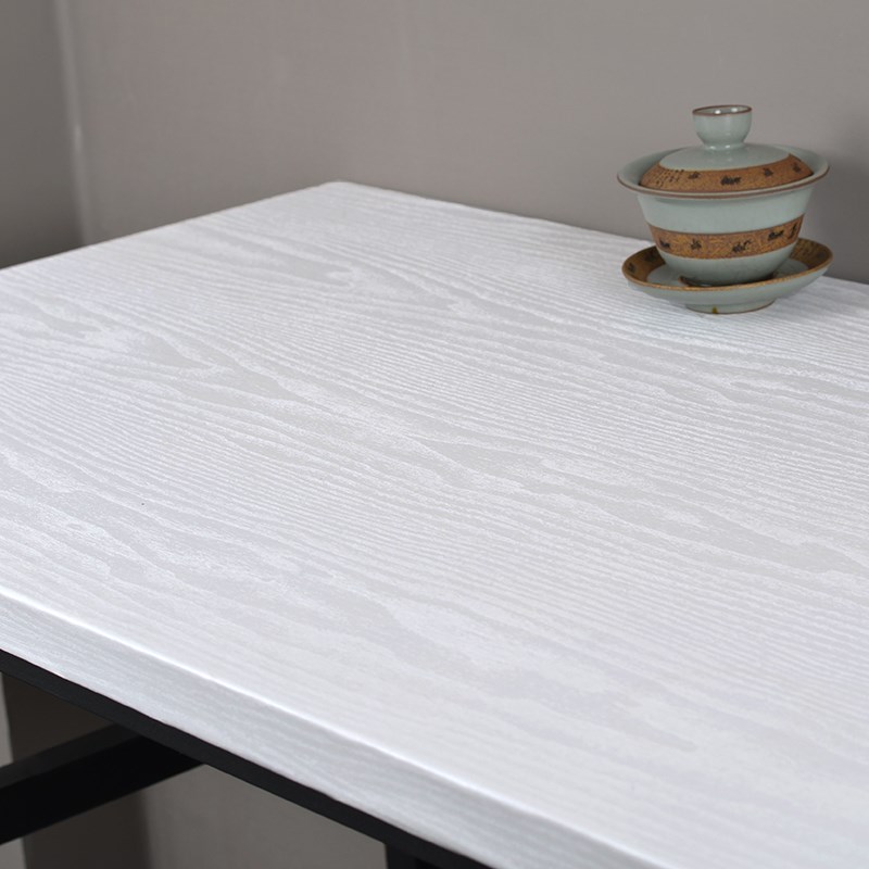 Pegatinas de escritorio, papel tapiz de mesa de grano de madera blanco, autoadhesivo, impermeable, a prueba de aceite, muebles de armario de escritorio, película de renovación de PVC