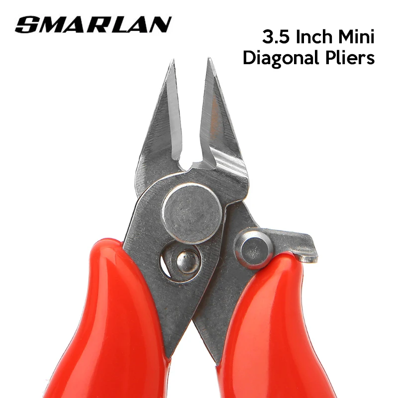 SMARLAN Đeo Chéo Kìm 3.5 "Mini Dao Cắt Dây Nhỏ Mềm Mại Cắt Điện Tử Kìm Dây Điện Cách Điện Cao Su Tay Cầm Dụng Cụ Cầm Tay Cắt